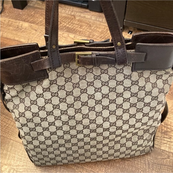Gucci Vintage GG Canvas Buckle Tote - Picture 12 of 16